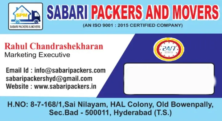 Sabari Packers and Movers in Old Bowenpally, Secunderabad