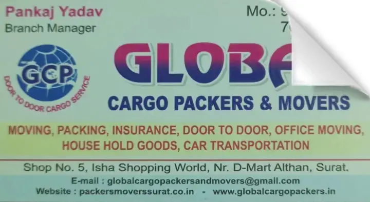 Packers And Movers in Surat : Global Cargo Packers and Movers in Adajan