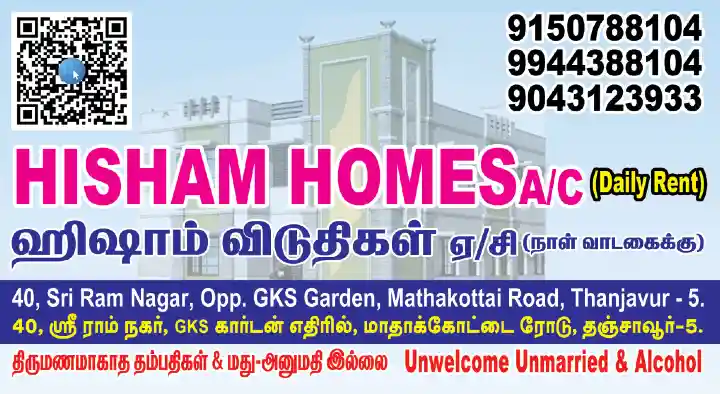 Hisham Homes AC (Daily Rent) in Mathakottai Road, Thanjavur