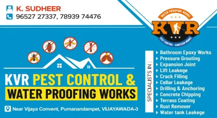 Building Water Leakage Services in Vijayawada (Bezawada) : KVR Pest Control, and Water Proofing Works in Purnanandampet