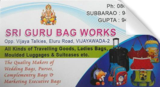 Luggage Bags Dealers in Vijayawada (Bezawada) : Sri Guru Bag Works in Eluru Road