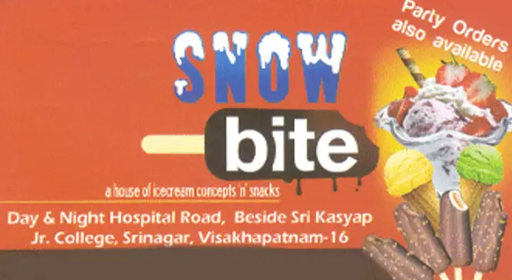 Ice Cream Shops in Visakhapatnam (Vizag) : Snow Bite in Srinagar