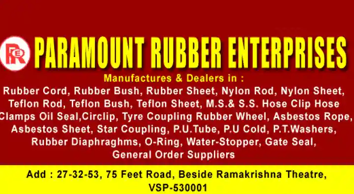 Rubber Products Manufacturer And Dealers in Visakhapatnam (Vizag) : Paramount Rubber Enterprises in Akkayyapalem
