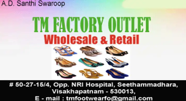 Shoe Shops in Visakhapatnam (Vizag) : TM Fsctory Outlet Wholesale and Retail in Seethammadhara