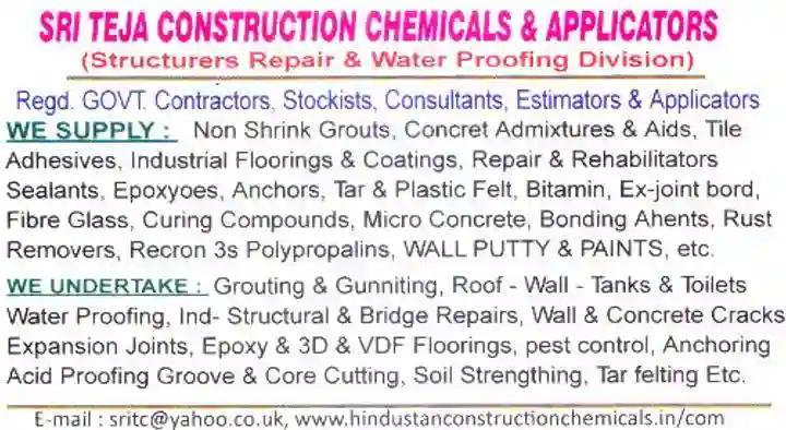 Structural Repairs in Visakhapatnam (Vizag) : Sri Teja Construction Chemicals and Applicators in Dabagardens