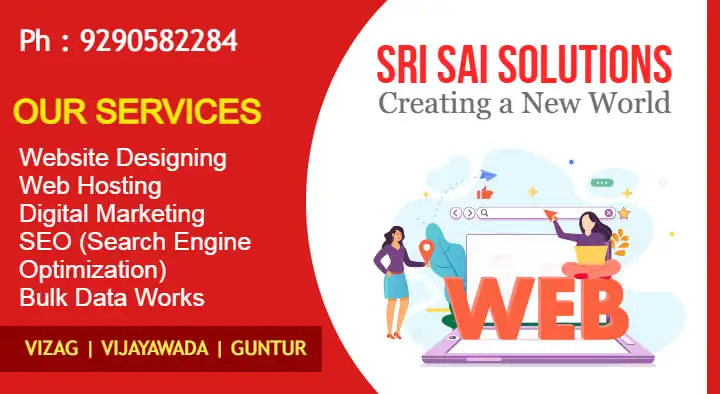 Static Website Designing Companies in Visakhapatnam (Vizag) : Sri Sai Solutions in Madhurawada