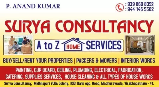 Home Cleaning Services And Products in Visakhapatnam (Vizag) : Surya Consultancy in Madhurawada
