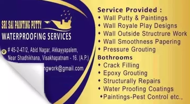 Wall Putty And Painting Works in Visakhapatnam (Vizag) : Sri Sai Painting Putty Waterproofing Services in Akkayyapalem