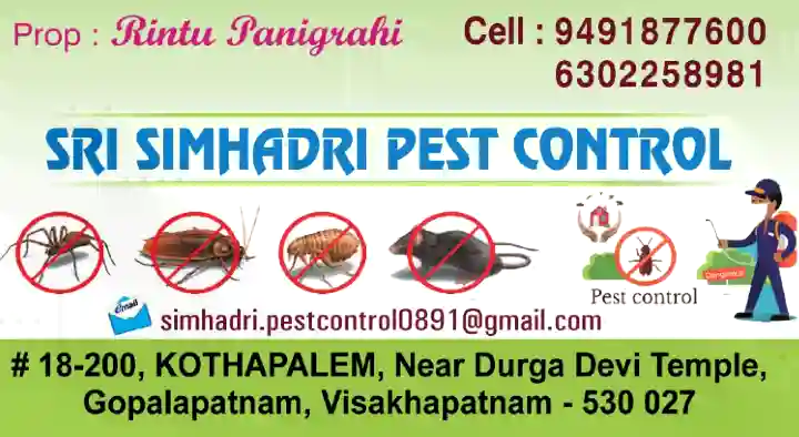 Pest Control For Cockroach in Visakhapatnam (Vizag) : Sri Simhadri Pest Control in Gopalapatnam