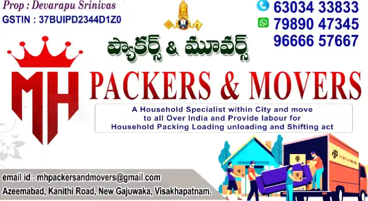 MH Packers and Movers in New Gajuwaka, Visakhapatnam