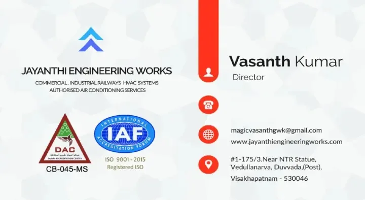 Daikin Ac Repair And Service in Visakhapatnam (Vizag) : Jayanthi Engineering Works in Maharanipeta