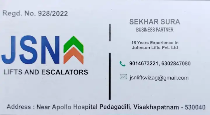 Lift Repair Service in Visakhapatnam (Vizag) : JSN Lifts and Escalators in Pedagadili