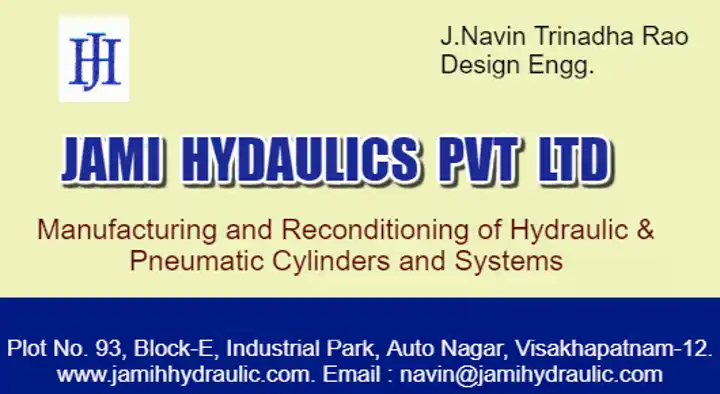 Hydraulic Cylinder Manufacturers in Visakhapatnam (Vizag) : Jami Hydraulics Pvt Ltd in Auto Nagar