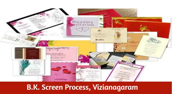 Invitation Cards Printing in Vizianagaram  : B.K. Screen Process in Bodduvari Junction