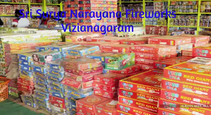 Crackers And Fireworks Dealers in Vizianagaram  : Sri Surya Narayana Fireworks in Santha Peta