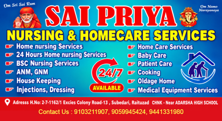 sai priya nursing and home care services hanamkonda in warangal,Hanamkonda In warangal