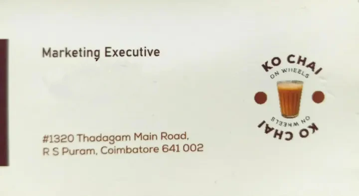 Ko Chai on Wheels in RS Puram, Coimbatore