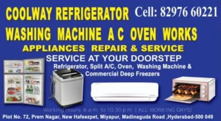 Cool Way Refrigerator Washing Machine Works near Miyapur in Hyderabad