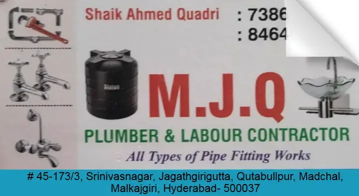 MJQ Plumber and Labour Contractor in Malkajgiri