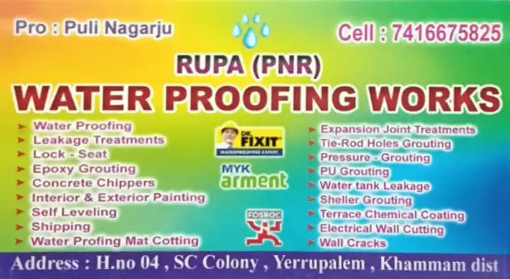 Roopa (PNR) Waterproofing Works in Yerrupalem, Khammam