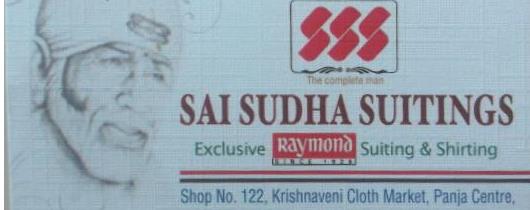Garments Men in Vijayawada (Bezawada) : Sai Sudha Suitings in Panja Centre