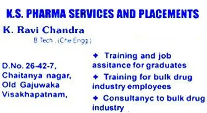 Industries in Visakhapatnam (Vizag) : KS Pharma Services and Placements in Old Gajuwaka