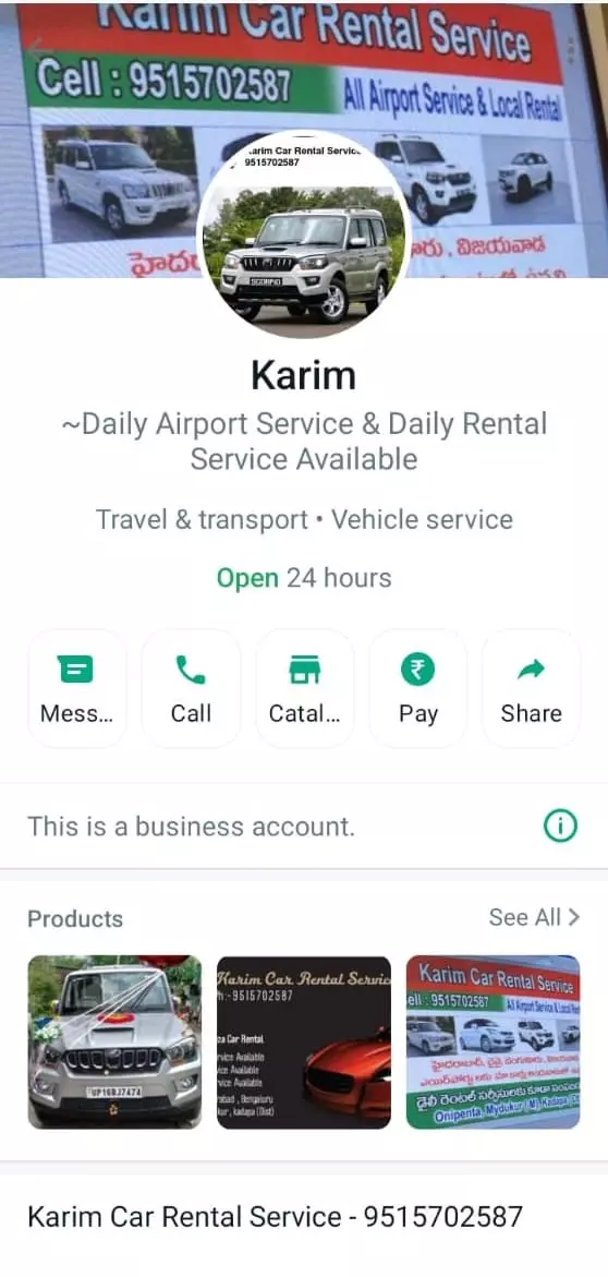 karim car rental service mydukur in kadapa - Photo No.3