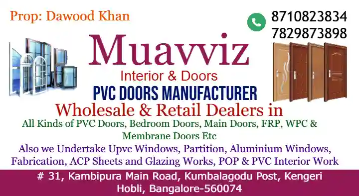 Muavviz Interior and Doors in Kengeri Hobli, Bangalore