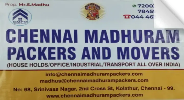 Chennai Madhuram Packers and Movers in Kolathur
