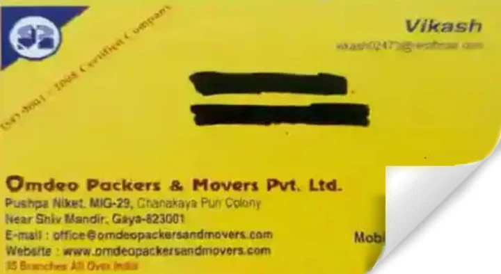 Omdeo Packers And Movers in Chanakaya Colony