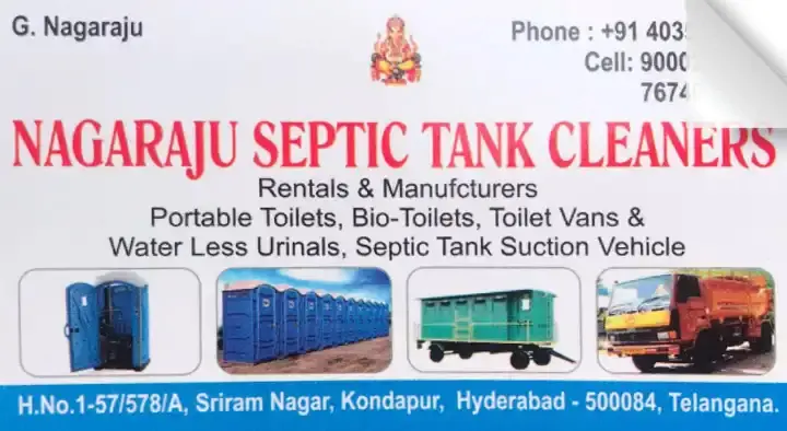 Nagaraju Septic Tank Cleaners in Kondapur, Hyderabad