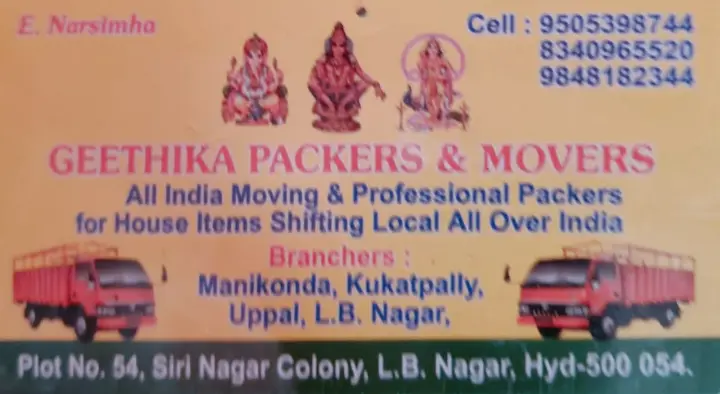 Geethika Packers and Movers in LB Nagar