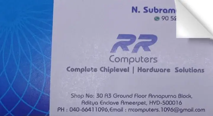 RR Computers in Ameerpet