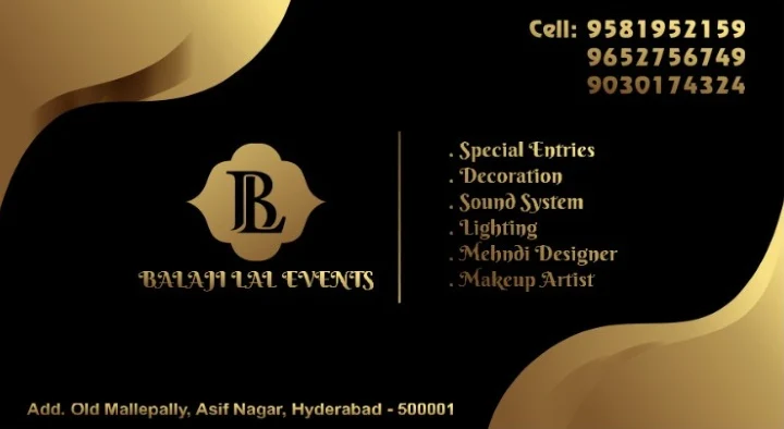 Balaji Lal Events in Asifnagar