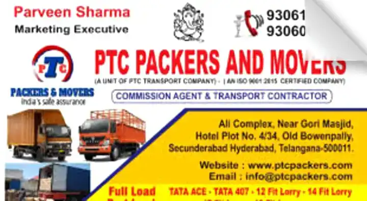 PTC Packers and Movers in Secunderabad, Hyderabad