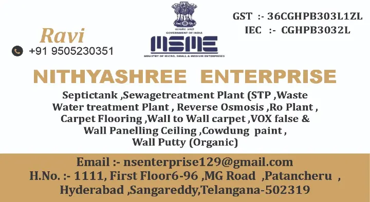 NITHYASHREE ENTERPRISE in Sangareddy, Hyderabad