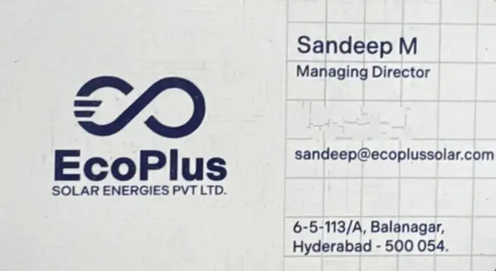 Eco Plus Solar Energies Pvt Ltd in Balanagar