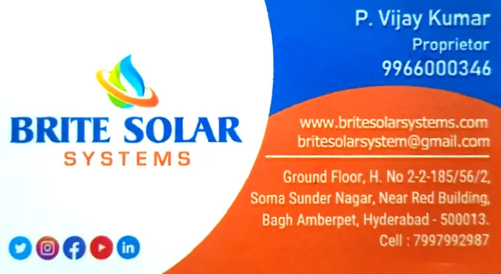 Brite Solar Systems in Amberpet