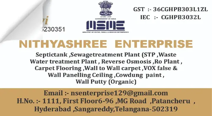 NITHYASHREE ENTERPRISE in Sangareddy