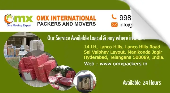 Omx International Packers and Movers near Manikonda in Hyderabad