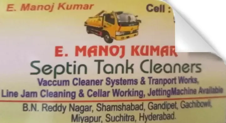 Manoj Kumar Septic Tank Cleaners in Miyapur