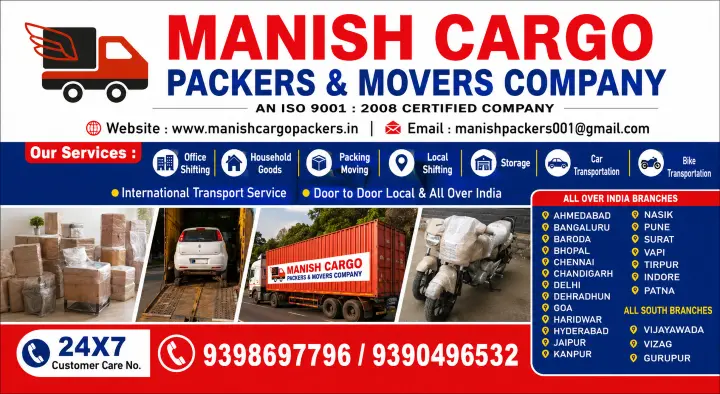 Manish Car Packers and Movers Company in Venkatapuram