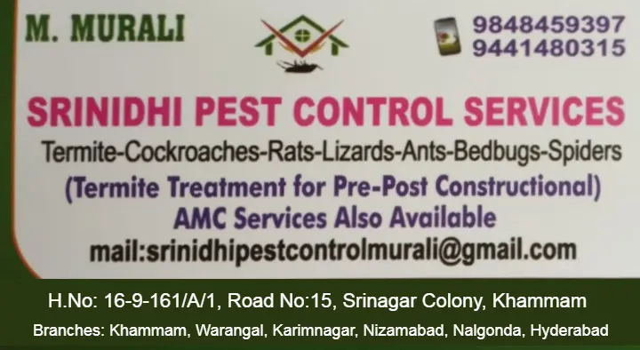 Srinidhi Pest Control Services in Sri Nagar Colony, Khammam