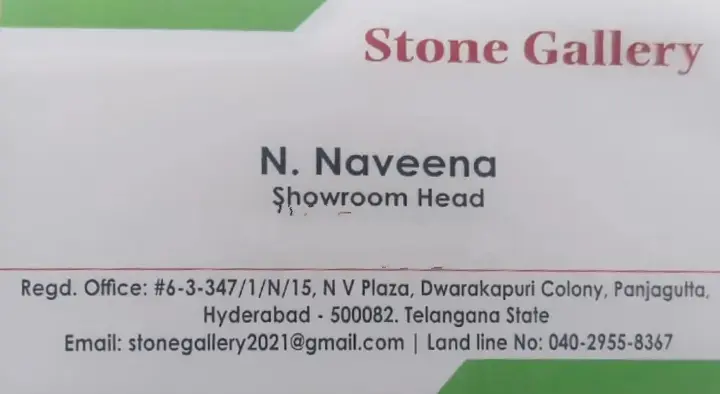 Stone Gallery near Punjagutta in Hyderabad