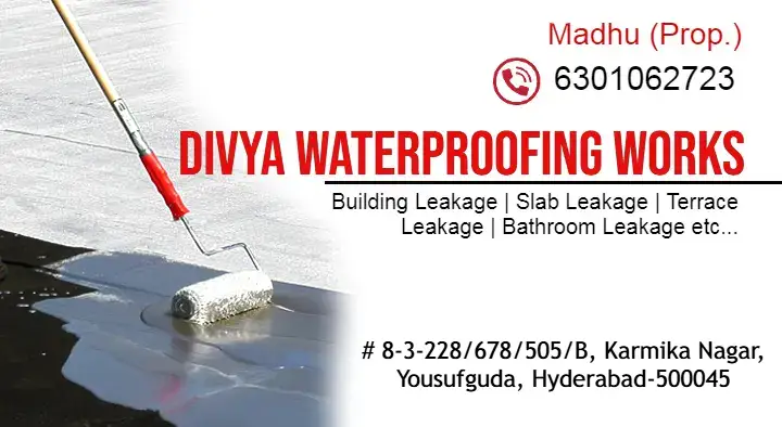 Divya Waterproofing Works in Yousufguda, Hyderabad
