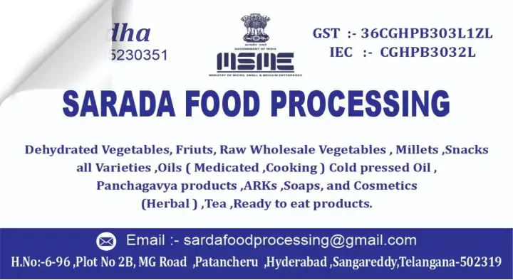 Sarada Food Processing in Sangareddy, Hyderabad