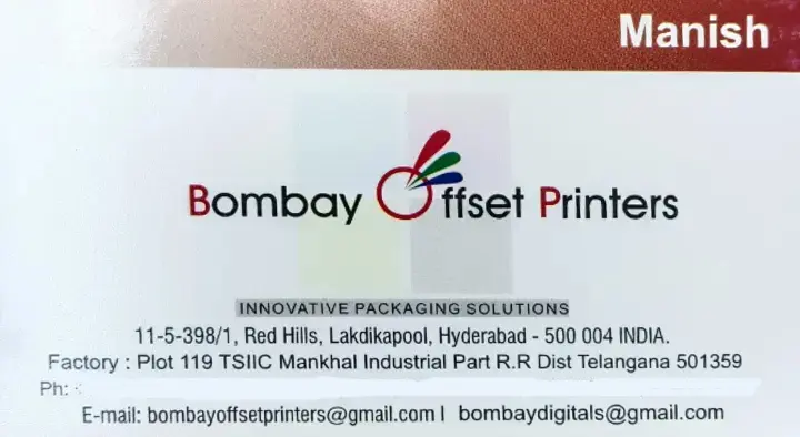 Bombay Offset Printers in Lakdikapul