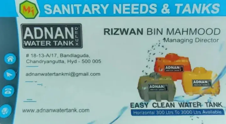 Adnan Water Tanks in Chandrayangutta