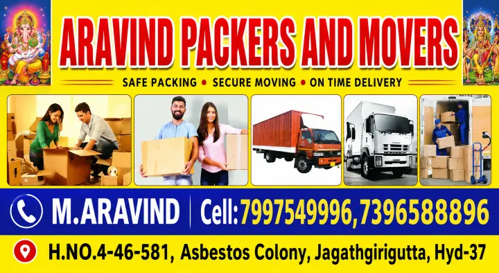 Aravind Packers and Movers in Jagathgirigutta