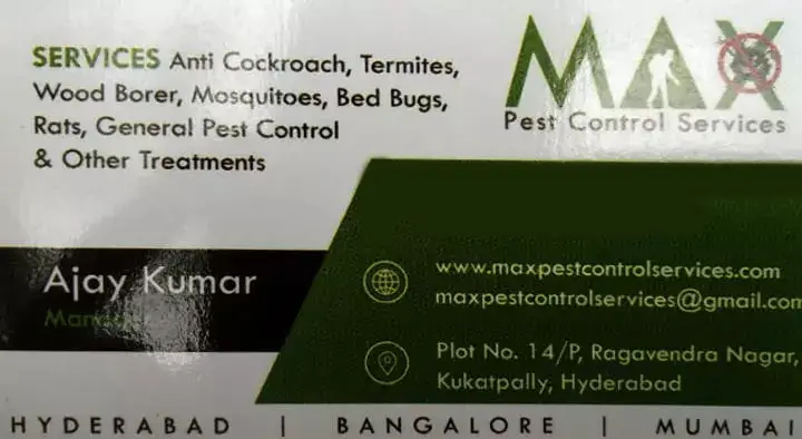 Max Pest Control Services in kukatpally, Hyderabad